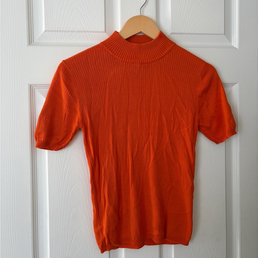 Vintage August Silk Knits Pure Silk Ribbed Tee